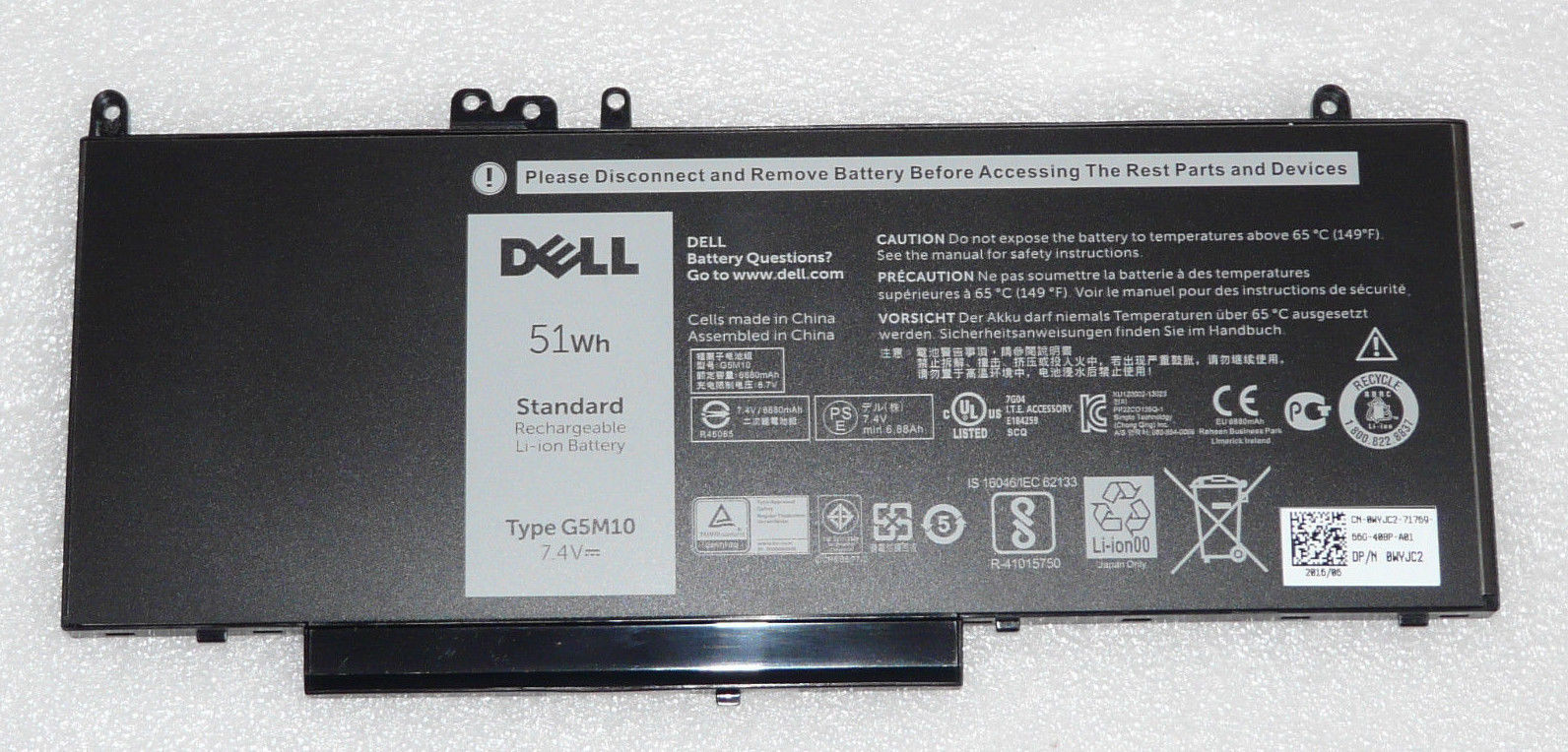 51Wh Bateria Dell Latitude 15 5000